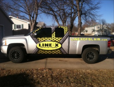 Line-X Vehicle Graphics and lettering